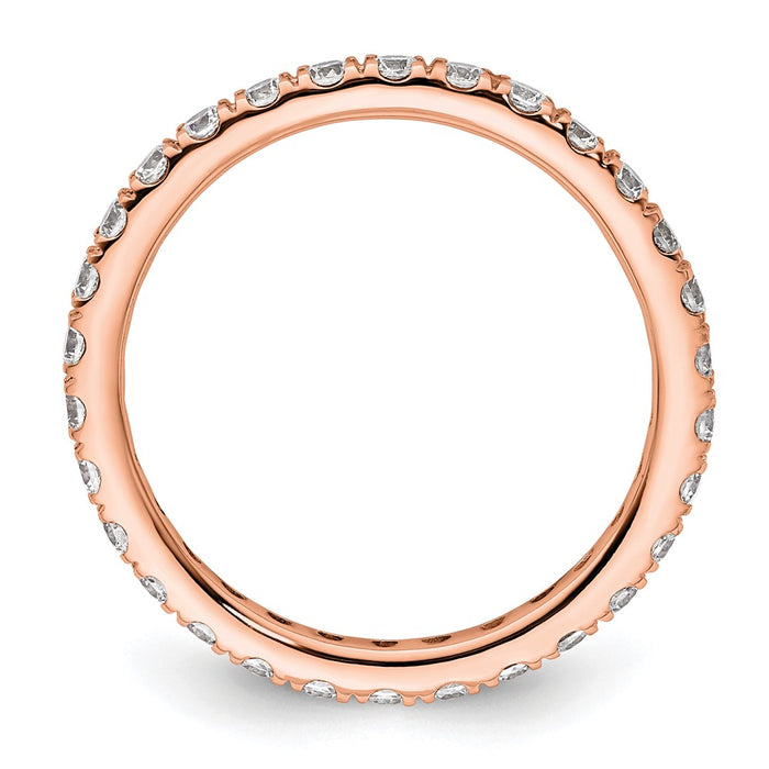 Exclusive 14K Rose Gold 1 Carat Diamond Eternity Band - Stylish Size 8-2