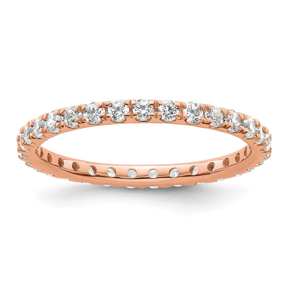 Buy Stylish 14K Rose Gold 1 Carat Diamond Eternity Band - Size 9, Affordable!