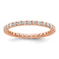 Buy Stylish 14K Rose Gold 1 Carat Diamond Eternity Band - Size 9, Affordable!-5