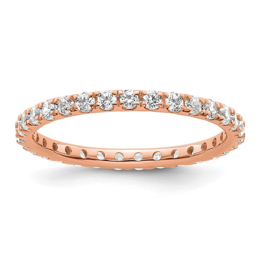 Buy Stylish 14K Rose Gold 1 Carat Diamond Eternity Band - Size 9, Affordable!