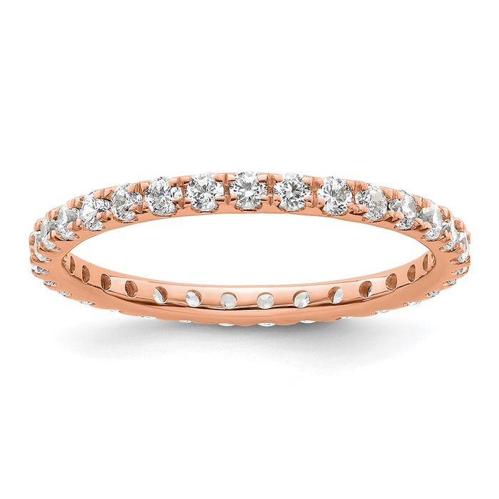 Buy Stylish 14K Rose Gold 1 Carat Diamond Eternity Band - Size 9, Affordable!-1