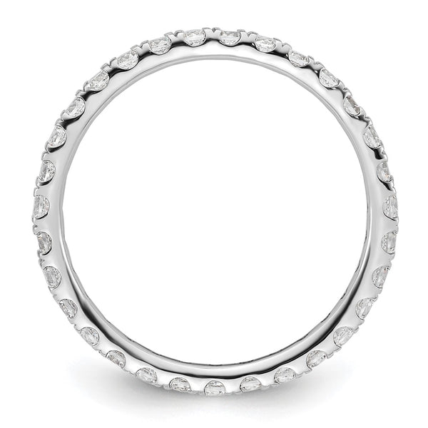 14K White Gold 1 Carat Diamond Eternity Band - Size 9 Clearance