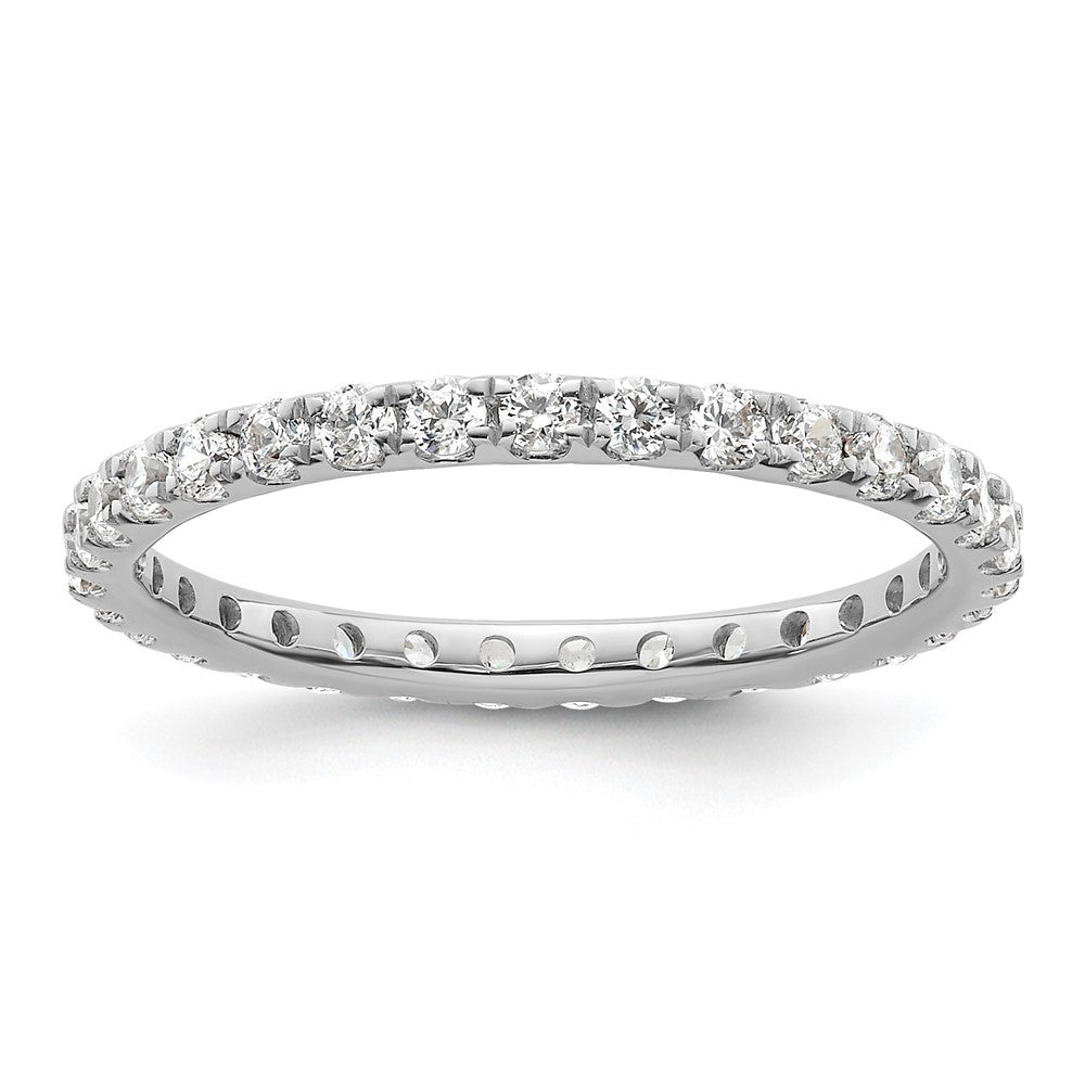 Shop Stylish 14K White Gold 1 Carat Diamond Eternity Band - Size 9 Clearance