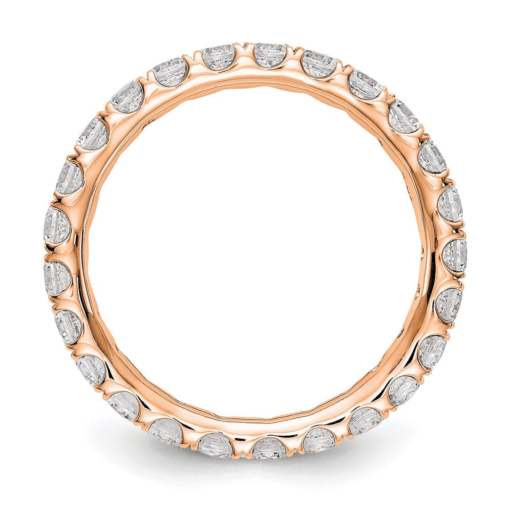 Shop Stylish 14K Rose Gold Eternity Ring with 1.5 Carat Lab-Grown Diamond, Size 8.5