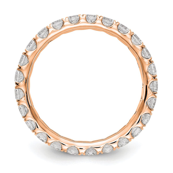Shop Stylish 14K Rose Gold Eternity Ring with 1.5 Carat Lab-Grown Diamond, Size 8.5-2