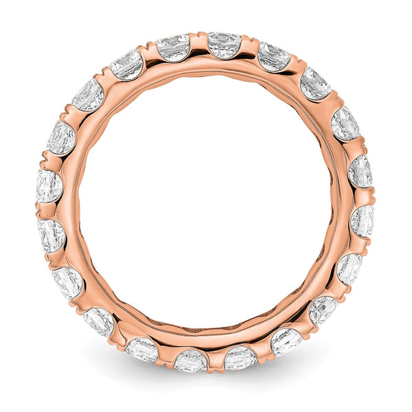14K Rose Gold 3-Carat Lab-Grown Diamond Eternity Band - Size 7