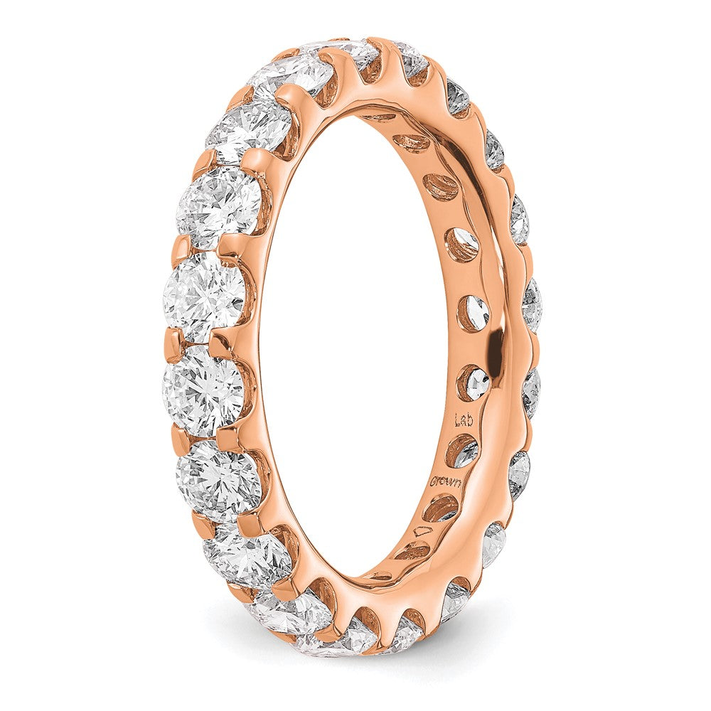 Shop Stylish 14K Rose Gold Eternity Ring with 3-Carat Lab-Grown Diamonds