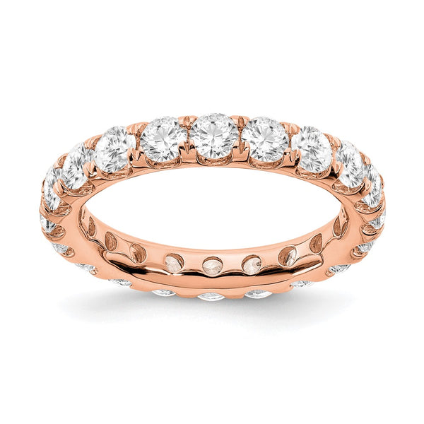 14K Rose Gold 3-Carat Lab-Grown Diamond Eternity Band - Size 7