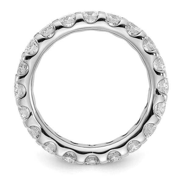 14K White Gold 3-Carat Lab-Grown Diamond Eternity Band, Size 6