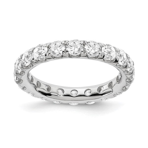 14K White Gold 3-Carat Lab-Grown Diamond Eternity Band, Size 8