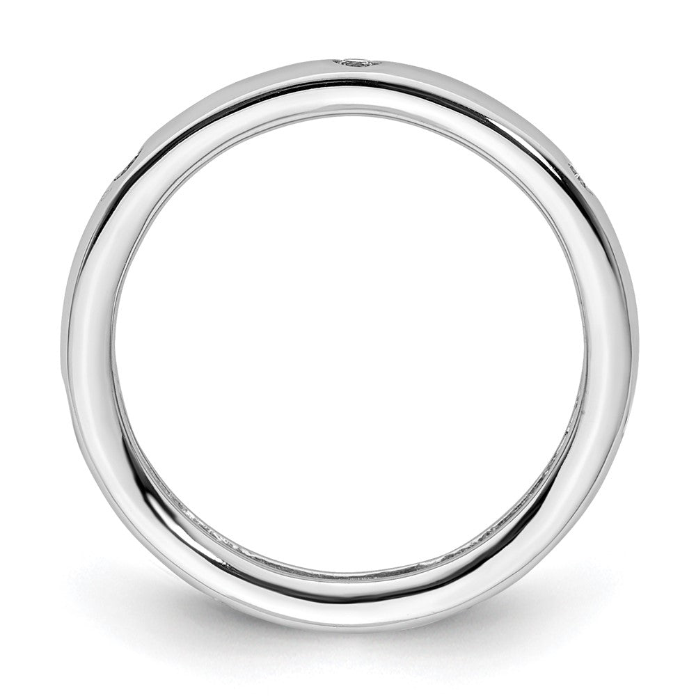 Shop 14K White Gold Polished Eternity Band with 1/10 Carat Diamond - Stylish Size 4