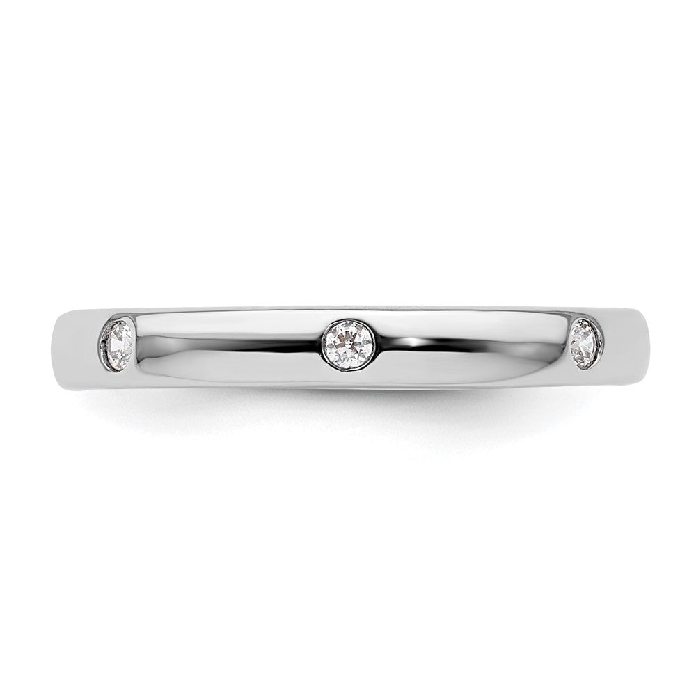 Shop 14K White Gold Polished Eternity Band with 1/10 Carat Diamond - Stylish Size 4