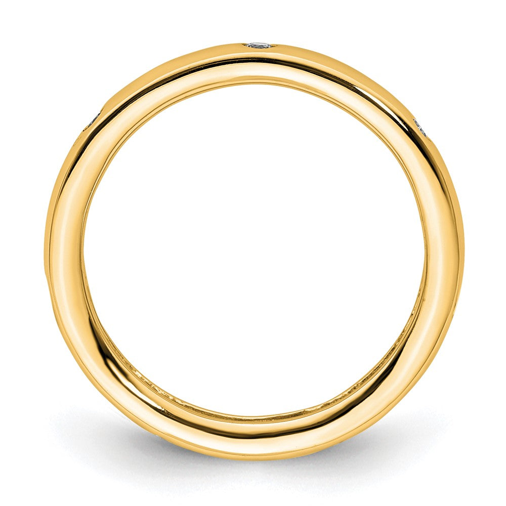 Exclusive 14K Gold Polished Eternity Band, 1/10 Carat Diamonds - Stylish Size 4.5