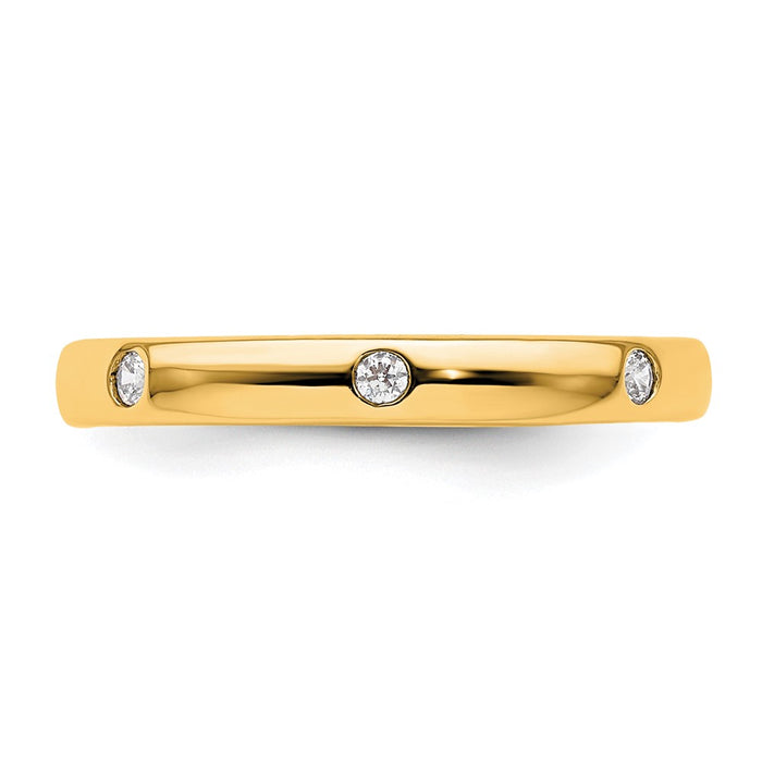 Exclusive 14K Gold Polished Eternity Band, 1/10 Carat Diamonds - Stylish Size 4.5-3