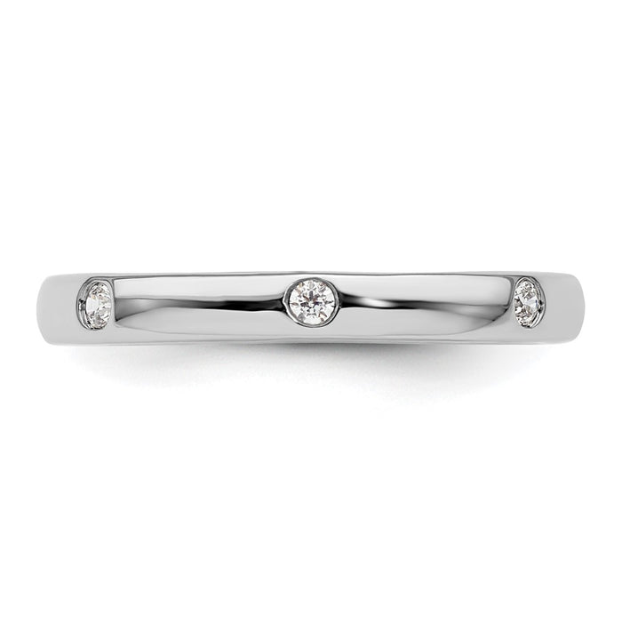Exclusive 14K White Gold Eternity Band - Size 5.5, Bezel-Set 1/10 Carat Diamond-3