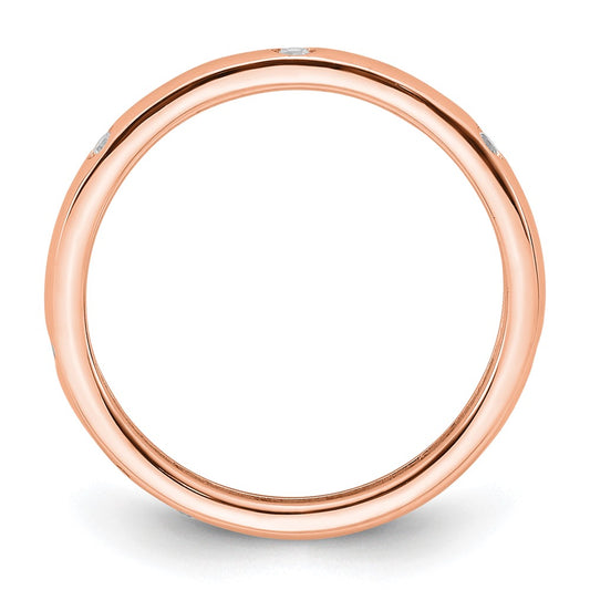 High-Quality 14K Rose Gold Full Eternity Ring with 1/10 Carat Diamond, Size 6 - Stylish Value!