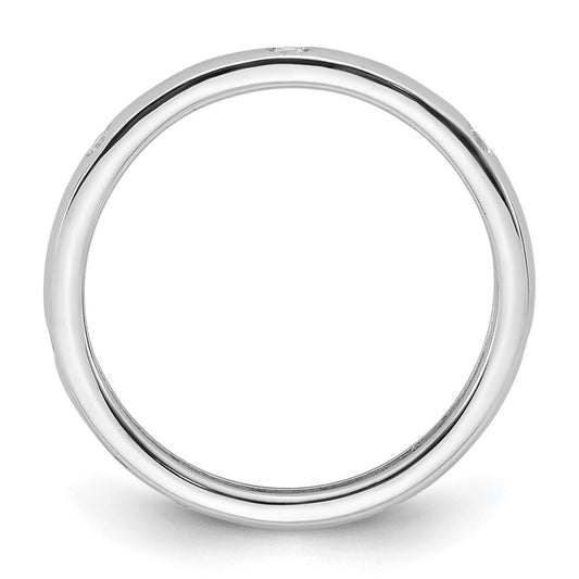 Buy Stylish 14K White Gold Eternity Band with 1/10 Carat Diamond, Size 6.5