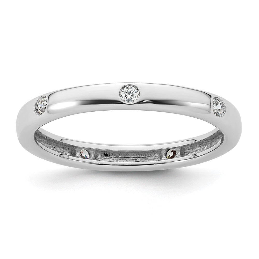Shop Stylish 14K White Gold Eternity Band with 1/10 Carat Diamond - Size 6