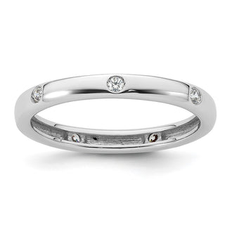 Buy Stylish 14K White Gold Eternity Band with 1/10 Carat Diamond, Size 6.5