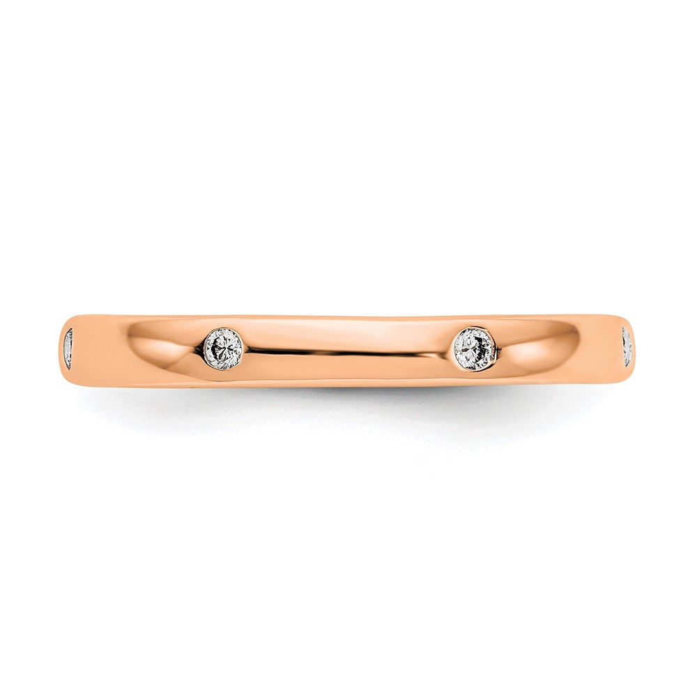 Buy Stylish 14K Rose Gold Full Eternity Ring with 1/10 Carat Diamond, Size 7