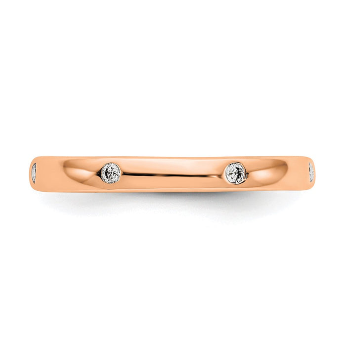 Buy Stylish 14K Rose Gold Full Eternity Ring with 1/10 Carat Diamond, Size 7-3