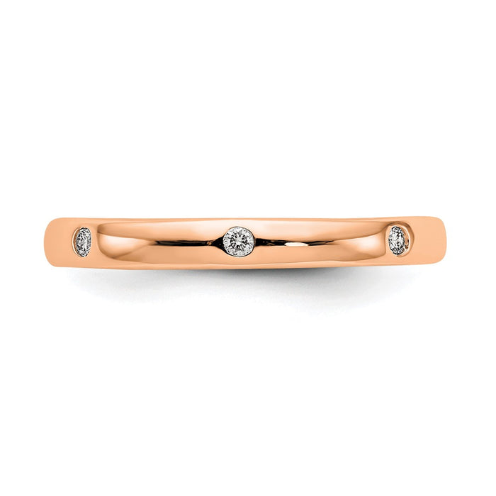 Buy Stylish 14K Rose Gold Full Eternity Ring with 1/10 Carat Diamond, Size 7-4