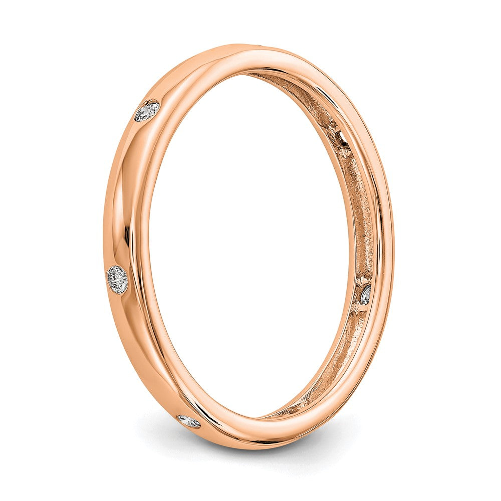 Buy Stylish 14K Rose Gold Full Eternity Ring with 1/10 Carat Diamond, Size 7