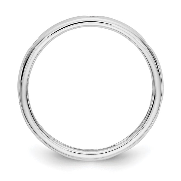 14K White Gold Polished Eternity Band with 1/10 Carat Diamond