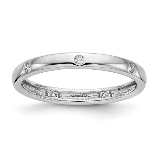 Buy Stylish 14K White Gold Eternity Band, Size 7.5, 1/10 Carat Diamond Value