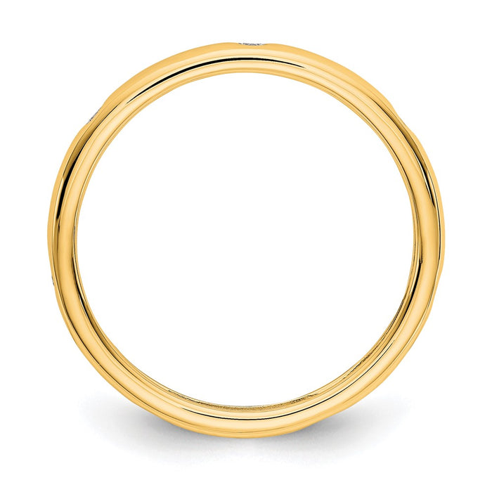 Shop Stylish 14K Gold Eternity Band with 1/10 Carat Diamonds, Size 7.5-2