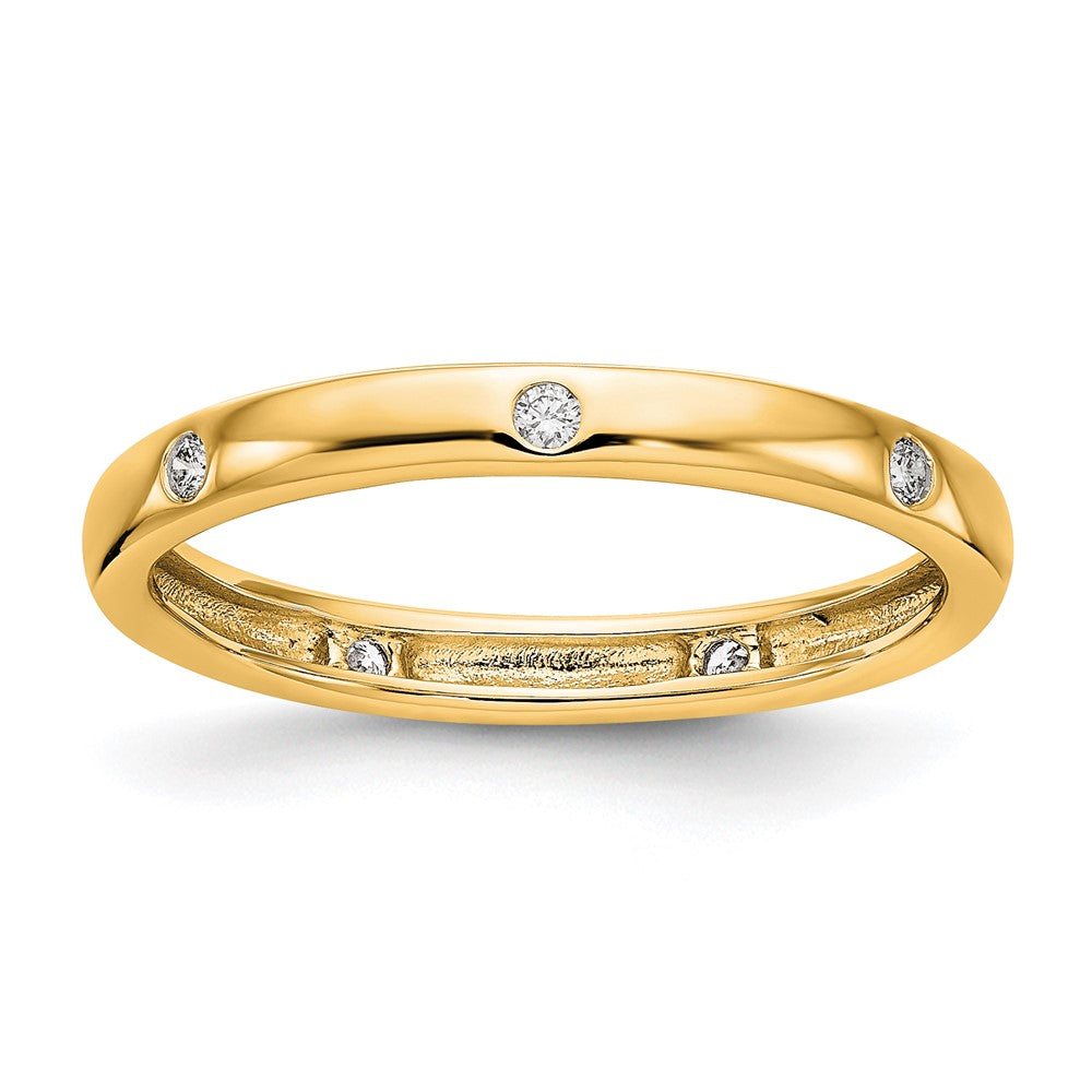Shop Stylish 14K Gold Eternity Band with 1/10 Carat Diamonds, Size 7.5