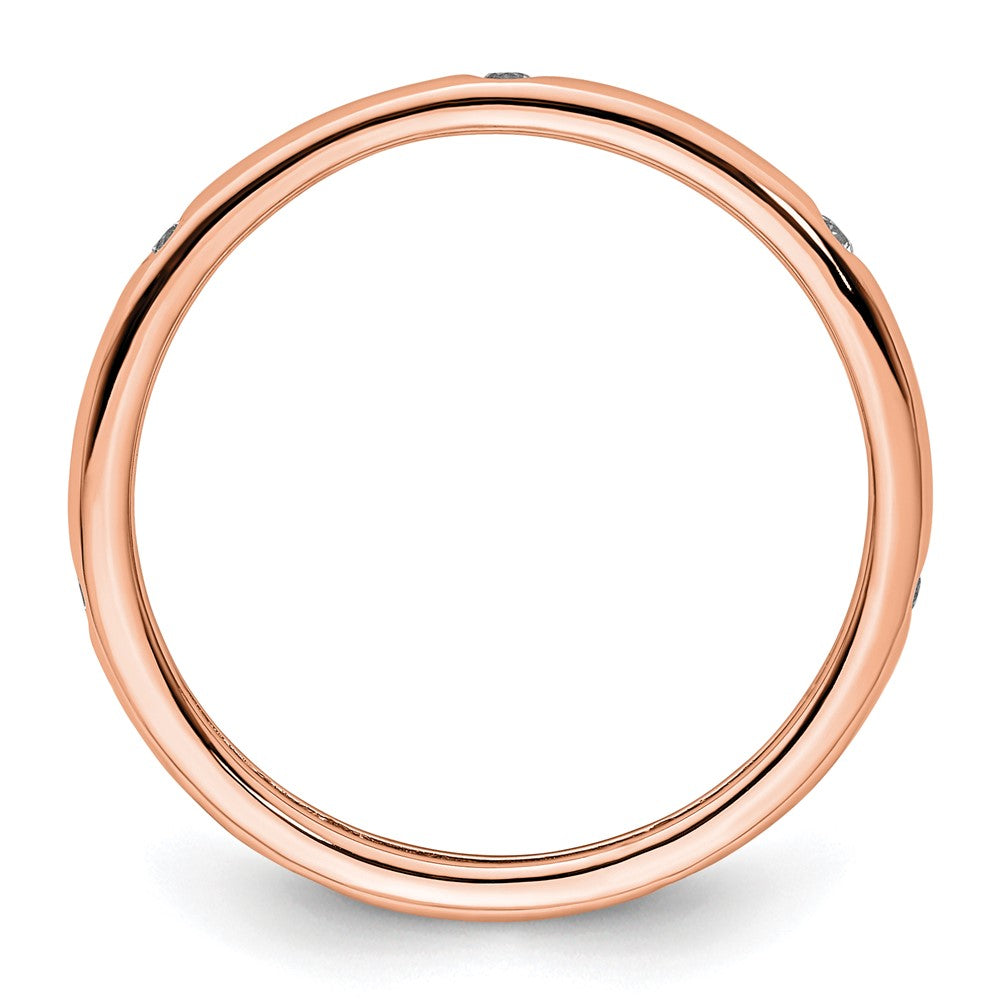 Exclusive 14K Rose Gold Full Eternity Ring - 1/10 Carat Diamond, Size 8