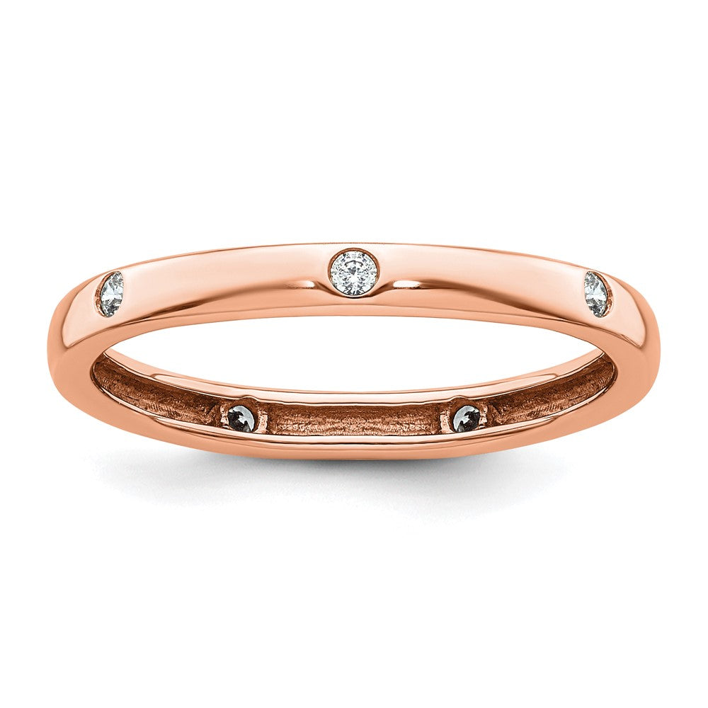 Exclusive 14K Rose Gold Full Eternity Ring - 1/10 Carat Diamond, Size 8