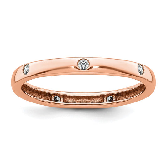 Exclusive 14K Rose Gold Full Eternity Ring - 1/10 Carat Diamond, Size 8