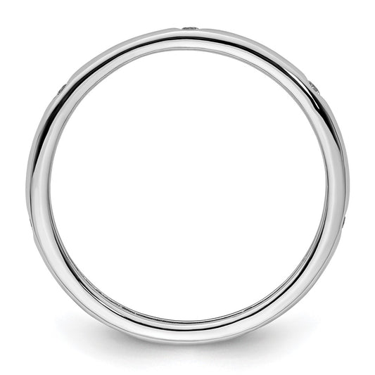 Buy Stylish 14K White Gold Polished Eternity Band - Size 8.5, 1/10 Ct Diamond