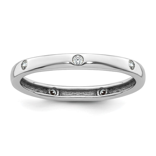 Shop Stylish 14K White Gold Eternity Band - Size 8 with 1/10 Carat Diamonds