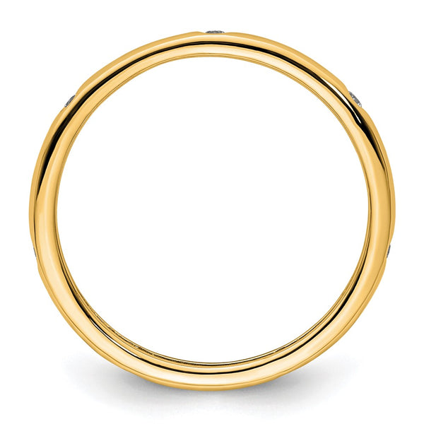 14K Gold Polished Size 8 Diamond Eternity Band - 1/10 Carat Gem