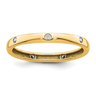 Exclusive 14K Gold Polished Eternity Band with 1/10 Carat Diamonds - Size 8.5