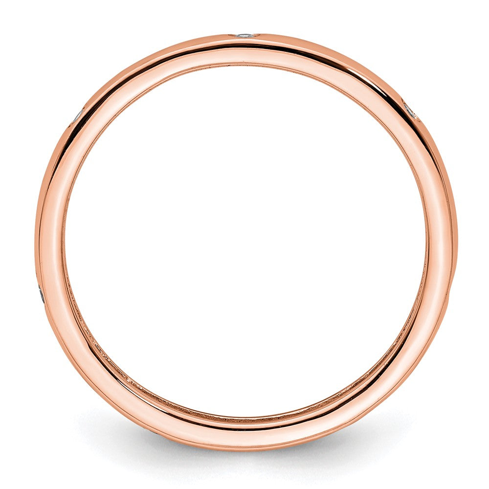 Buy Stylish 14K Rose Gold Eternity Band with 1/10 Carat Diamond, Size 9