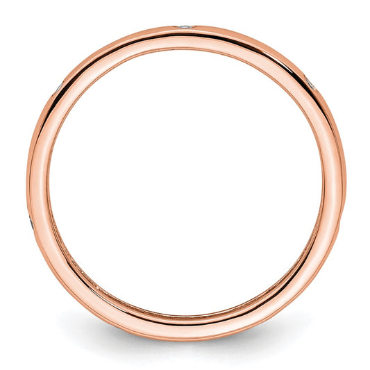 Buy Stylish 14K Rose Gold Eternity Band with 1/10 Carat Diamond, Size 9