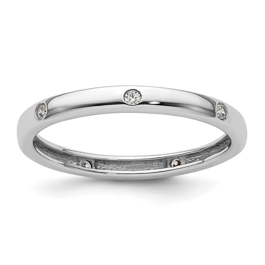 Shop Stylish 14K White Gold Eternity Band with 1/10 Ct Diamond, Size 9