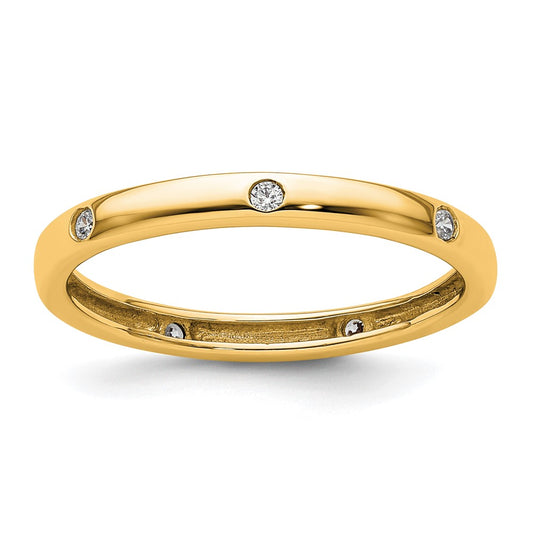 Shop Exclusive 14K Gold Polished Size 9 Full Eternity Ring with 1/10 Carat Diamond