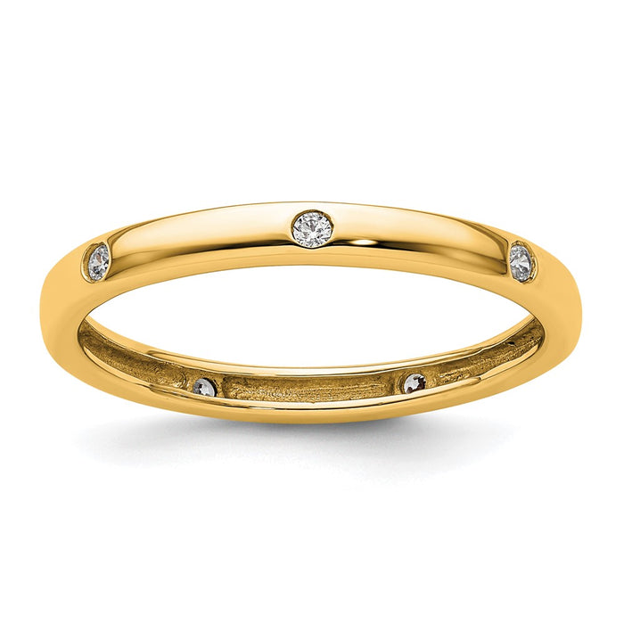Shop Exclusive 14K Gold Polished Size 9 Full Eternity Ring with 1/10 Carat Diamond-1