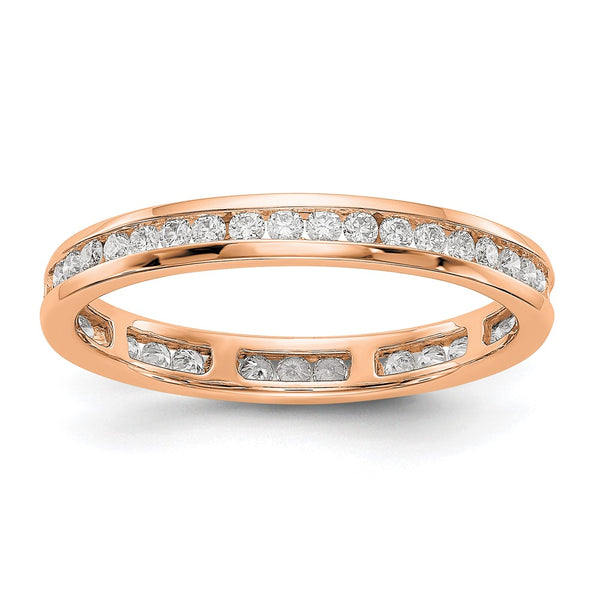 14K Rose Gold Eternity Band with 1/2 Carat Lab-Grown Diamond, Size 7