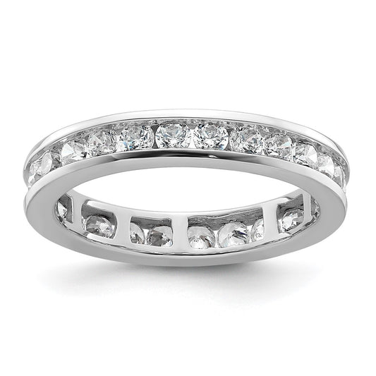 Shop 14K White Gold 1 Carat Diamond Eternity Band - Stylish Size 5.5