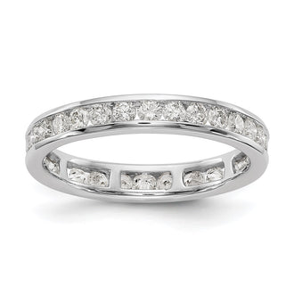 Buy 14K White Gold 1 Carat Diamond Eternity Band - Stylish & Value Price - Size 7.5