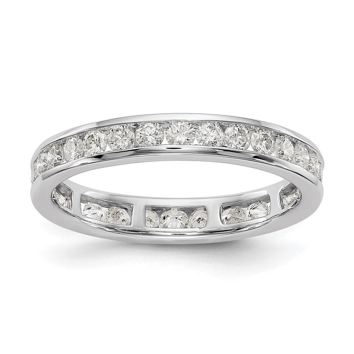 Buy 14K White Gold 1 Carat Diamond Eternity Band - Stylish & Value Price - Size 7.5-1