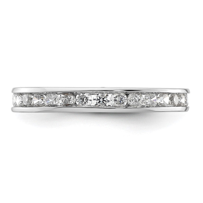 Shop Stylish 14K White Gold 1 Carat Diamond Eternity Band - Size 8, Affordable!-3