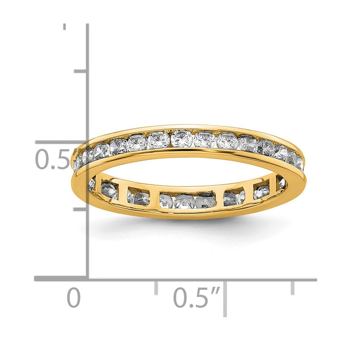 Exclusive 14K Gold 1 Carat Diamond Eternity Band - Stylish Size 8 Value-4