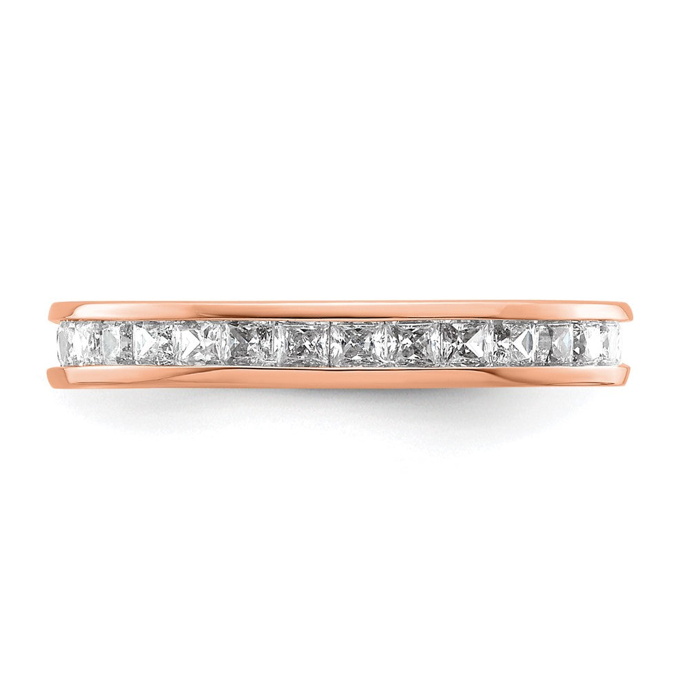 Buy Stylish 14K Rose Gold 1 Carat Princess Cut Diamond Eternity Band - Size 4.5